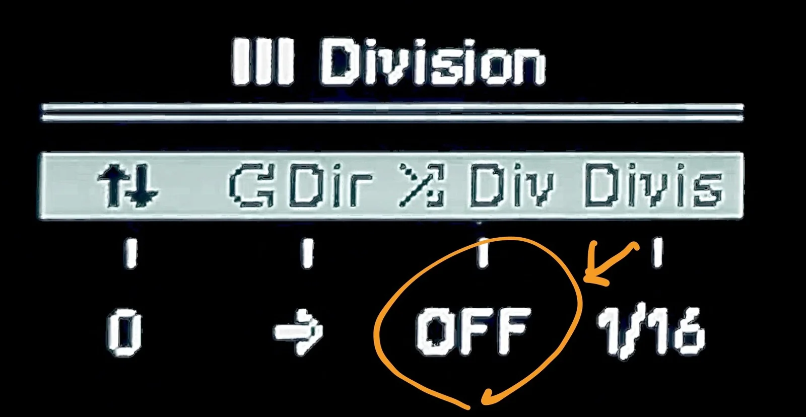ディスプレイ: Divisionメニュー Div