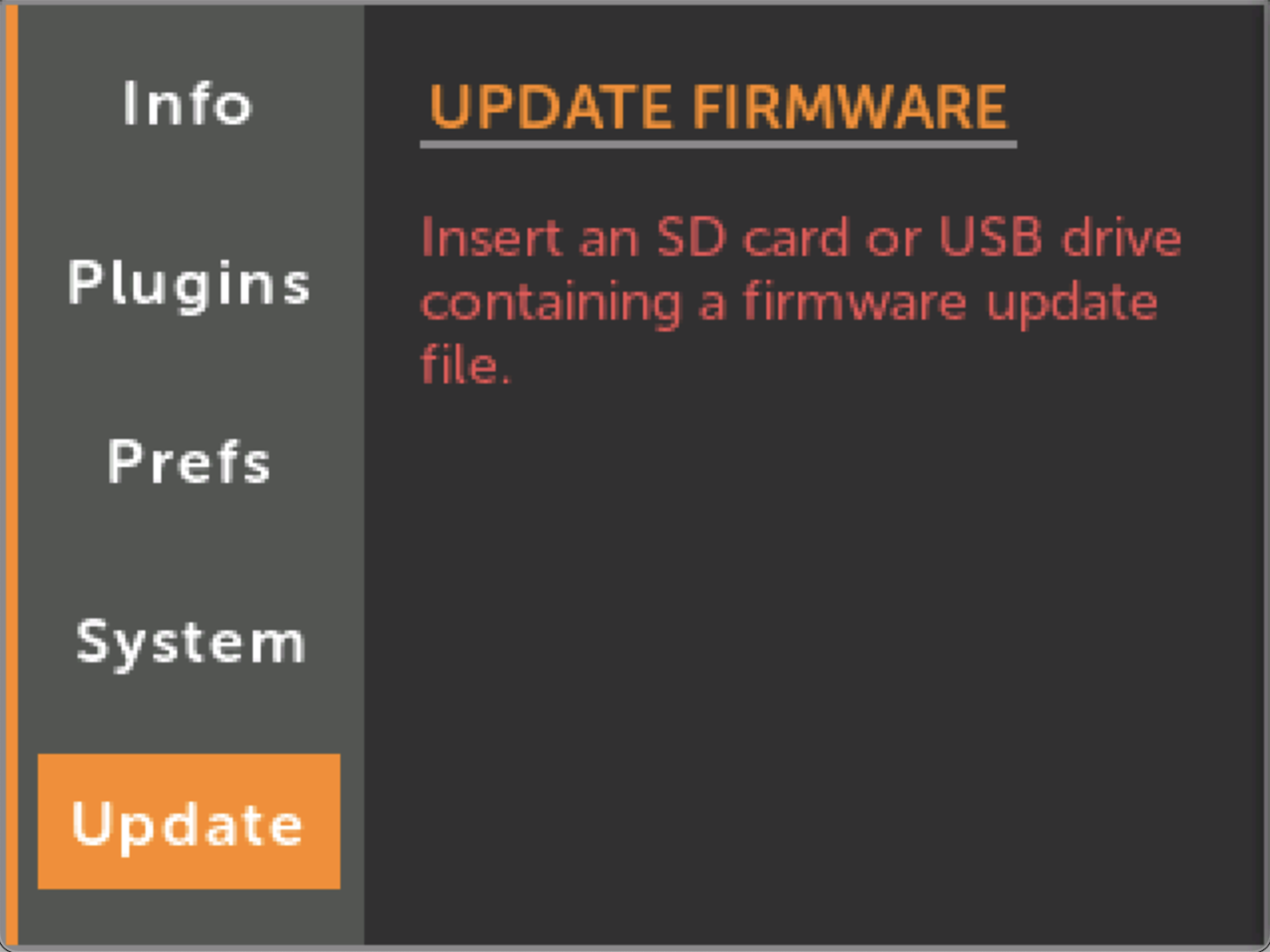 Settings - Update