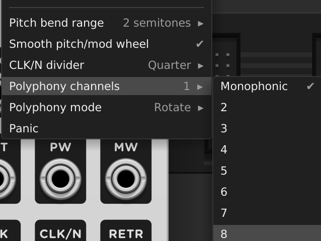 VCV MIDI ポリ数